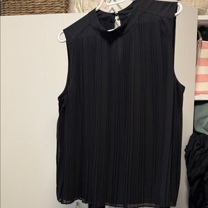 RW&CO. Elegant Black Pleated Blouse